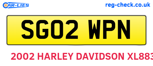 SG02WPN are the vehicle registration plates.