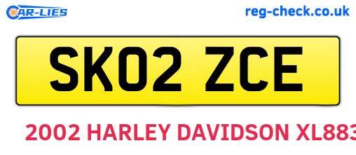 SK02ZCE are the vehicle registration plates.