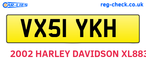 VX51YKH are the vehicle registration plates.