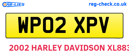 WP02XPV are the vehicle registration plates.