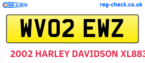 WV02EWZ are the vehicle registration plates.