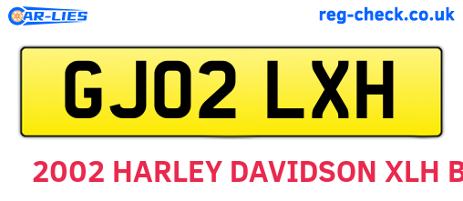 GJ02LXH are the vehicle registration plates.