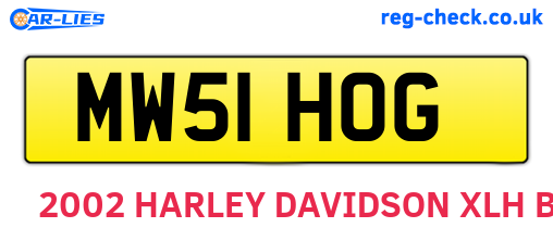 MW51HOG are the vehicle registration plates.