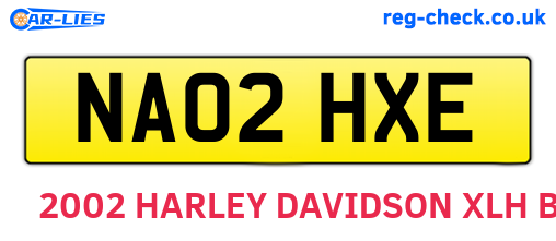 NA02HXE are the vehicle registration plates.