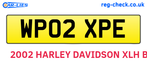 WP02XPE are the vehicle registration plates.