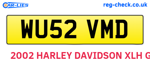 WU52VMD are the vehicle registration plates.