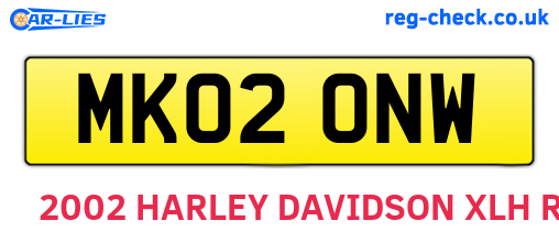 MK02ONW are the vehicle registration plates.