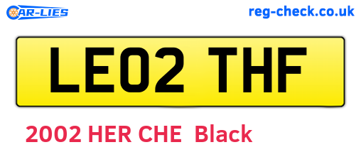 LE02THF are the vehicle registration plates.