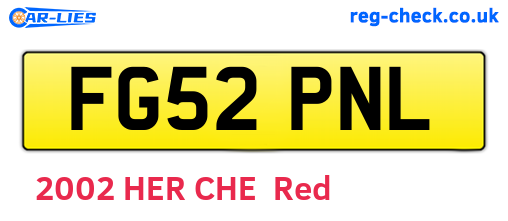 FG52PNL are the vehicle registration plates.