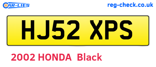 HJ52XPS are the vehicle registration plates.