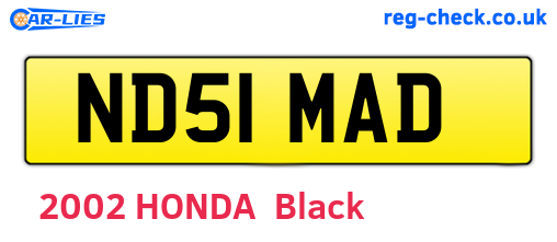 ND51MAD are the vehicle registration plates.