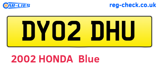 DY02DHU are the vehicle registration plates.