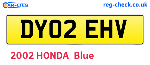 DY02EHV are the vehicle registration plates.