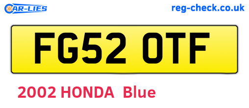 FG52OTF are the vehicle registration plates.