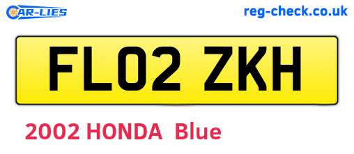 FL02ZKH are the vehicle registration plates.