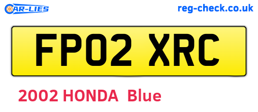 FP02XRC are the vehicle registration plates.