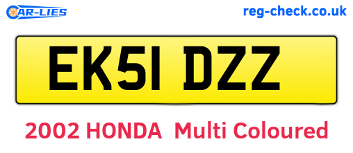 EK51DZZ are the vehicle registration plates.