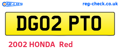DG02PTO are the vehicle registration plates.