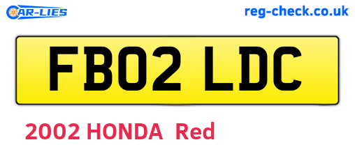 FB02LDC are the vehicle registration plates.
