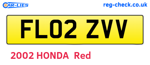 FL02ZVV are the vehicle registration plates.