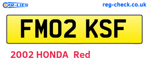 FM02KSF are the vehicle registration plates.