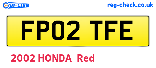 FP02TFE are the vehicle registration plates.