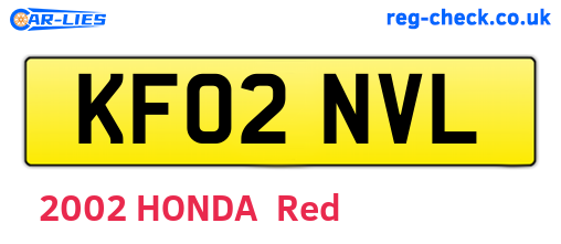 KF02NVL are the vehicle registration plates.