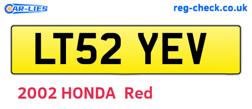 LT52YEV are the vehicle registration plates.