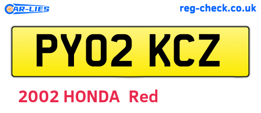 PY02KCZ are the vehicle registration plates.