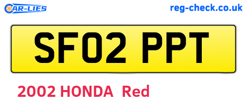 SF02PPT are the vehicle registration plates.