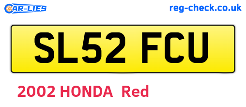 SL52FCU are the vehicle registration plates.
