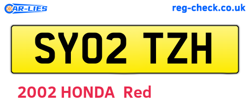 SY02TZH are the vehicle registration plates.