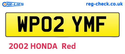 WP02YMF are the vehicle registration plates.