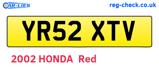 YR52XTV are the vehicle registration plates.