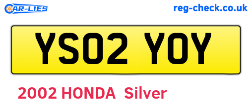 YS02YOY are the vehicle registration plates.