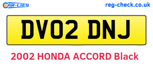 DV02DNJ are the vehicle registration plates.