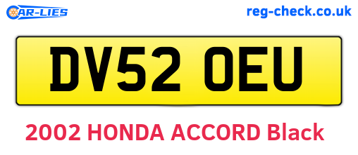 DV52OEU are the vehicle registration plates.