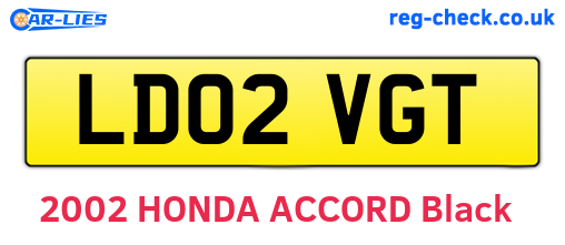 LD02VGT are the vehicle registration plates.