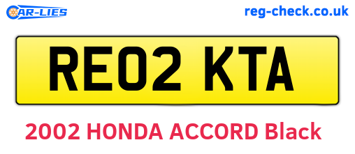 RE02KTA are the vehicle registration plates.