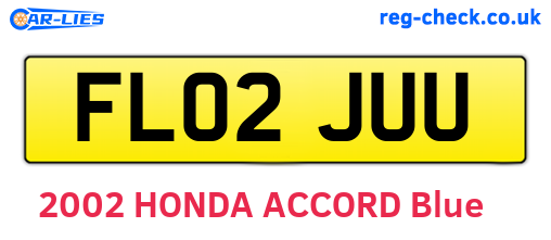 FL02JUU are the vehicle registration plates.