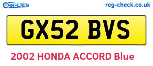 GX52BVS are the vehicle registration plates.