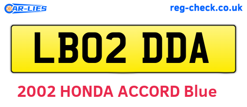 LB02DDA are the vehicle registration plates.