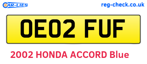 OE02FUF are the vehicle registration plates.