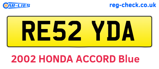 RE52YDA are the vehicle registration plates.