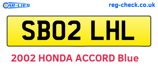 SB02LHL are the vehicle registration plates.