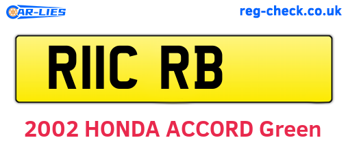 R11CRB are the vehicle registration plates.