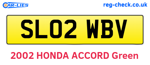 SL02WBV are the vehicle registration plates.