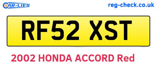 RF52XST are the vehicle registration plates.