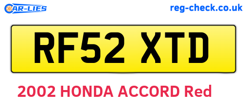 RF52XTD are the vehicle registration plates.