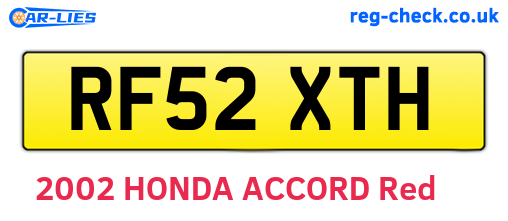 RF52XTH are the vehicle registration plates.